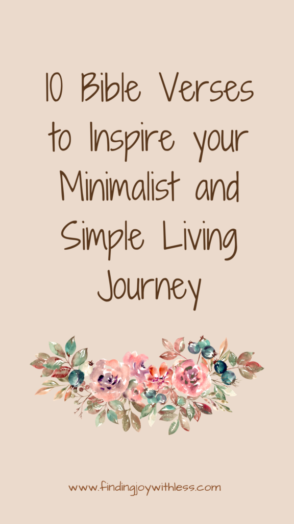 bible verses on minimalism and simple living